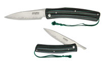 Mcusta MC-193C Higonokami Friction Folder VG-10 Drop Point Black/Green Laminated Hardwood Handles